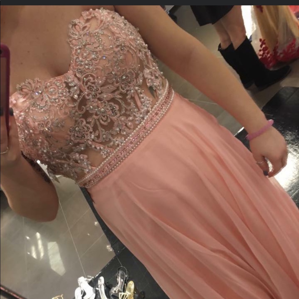 blush prom dress